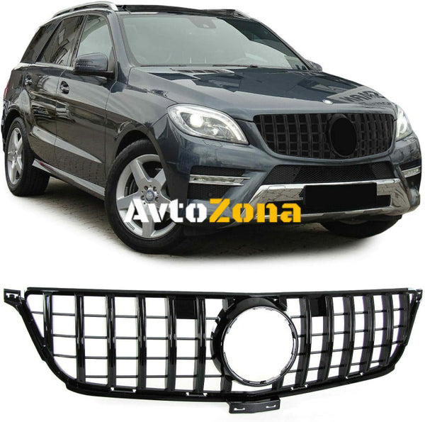 Предна решетка за Mercedes ML-Class W166 (2012-2014) GT-R Panamericana Design Черно - Avtozona