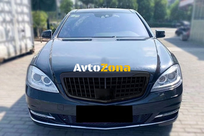 Предна Решетка за Mercedes S-Class W221 Facelift (2010-2013) Вертикален Дизайн Пиано Черно - Avtozona