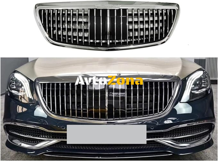 Предна решетка за Mercedes S-Class W222 X222 (2014-2020) Вертикален дизайн Chrome - Avtozona