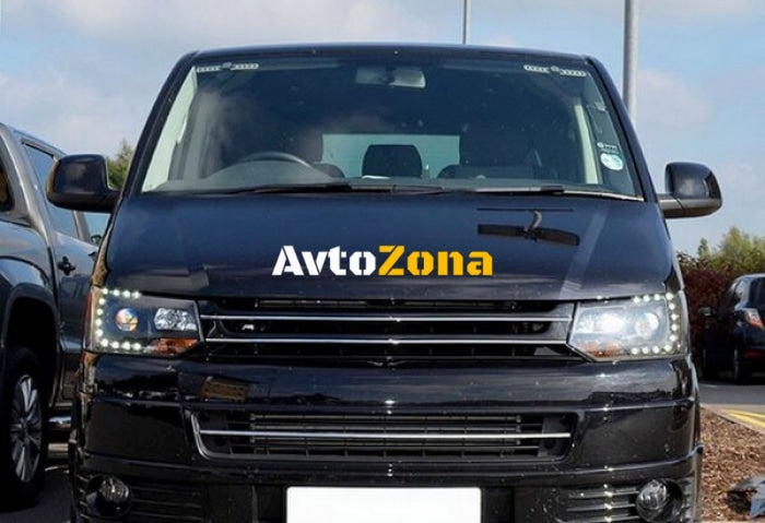 Предна тунинг решетка за Volkswagen Transporter T5.1 Facelift 2010-2015 Черна с хромирани лайсни - Avtozona