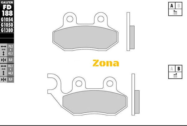 Предни мото накладки Galfer SEMI METAL FD188G1054 - Avtozona