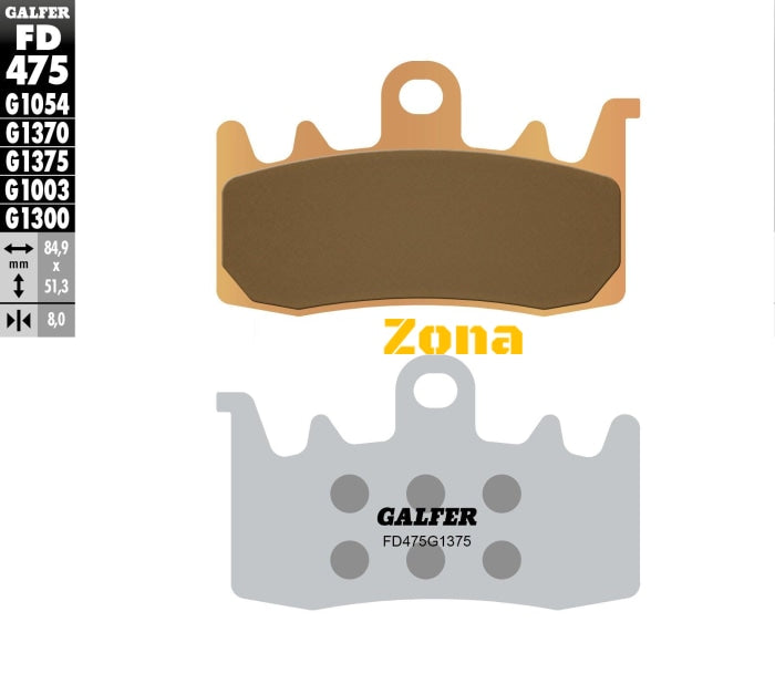 Предни мото накладки Galfer SINTERED RACING COMPOUND FD475G1375R - Avtozona