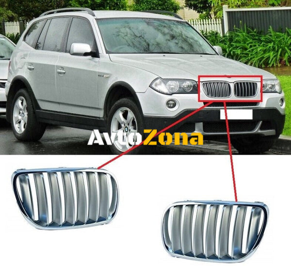 Предни решетки Chrome-Titan за BMW E83 X3 (06-10) - Avtozona