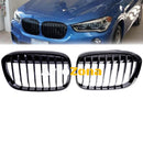Предни решетки за BMW X1 F48 (2015-2018) - Gloss Black Single Slat - Avtozona