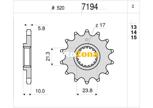 Предно зъбчато колело (пиньон) TROFEO 367194Z14 - Avtozona