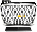 Решетка без емблема за Audi A4 B7 (2004-2007) - RS Дизайн с Хром Рамка - Avtozona
