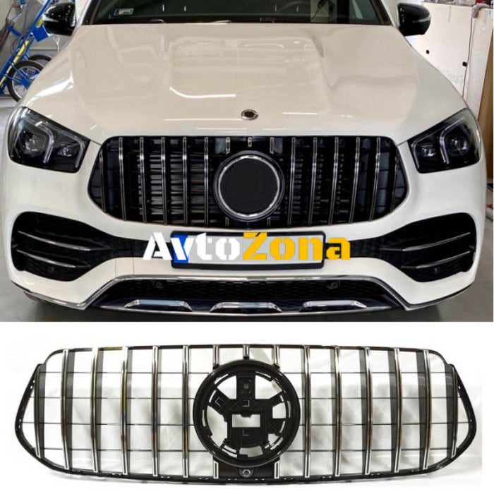 Решетка за Mercedes GLE SUV W167 (2019-Up) AMG - Chrome Black - Avtozona