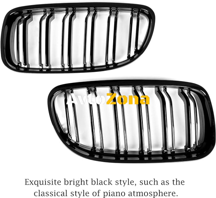 Решетки за BMW E90 E91 (2008-2011) - ABS Гланцово Черни - Avtozona