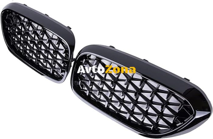 Решетки за BMW G30 (2018-2021) - Diamond Glossy Black - Avtozona