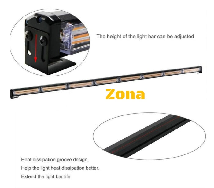 Сигнална Аварийна Блиц Маяк - Led Бар Лампа Пътна Помощ - 144W - 120см - Avtozona