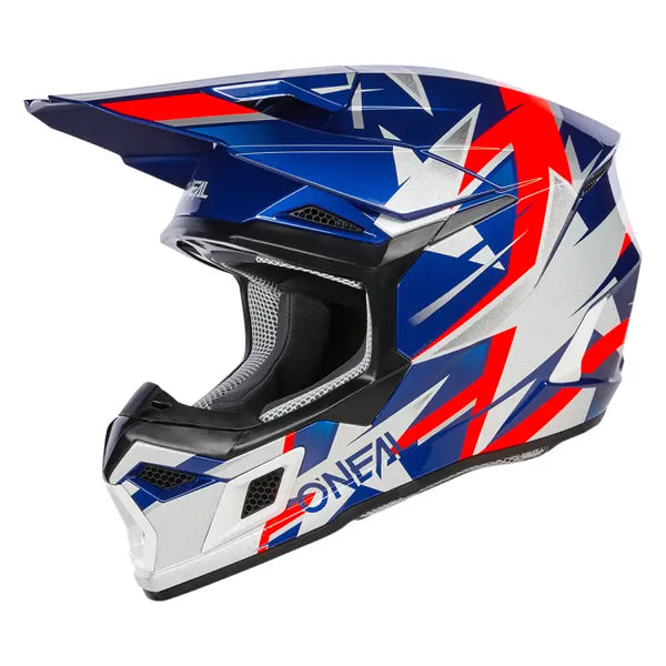 Мотокрос каска O’NEAL 3SERIES RIDE BLUE/WHITE/RED V.24 - Avtozona