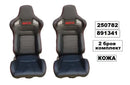 Спортни седалки кожени SPARCO – Черни с червен надпис 2бр. в к-т - Avtozona