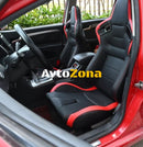Спортни седалки тип Рекаро – Черни с червени акценти 2бр. в к-т - Avtozona