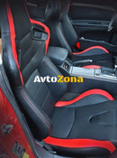 Спортни седалки тип Рекаро – Черни с червени акценти 2бр. в к-т - Avtozona