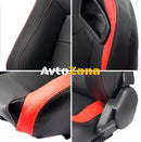 Спортни седалки тип Рекаро – Черни с червени акценти 2бр. в к-т - Avtozona