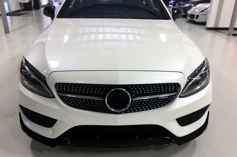 Спойлер за предна броня за Mercedes C-Class W205 (2014-2019) Sport Line Piano Black - Avtozona