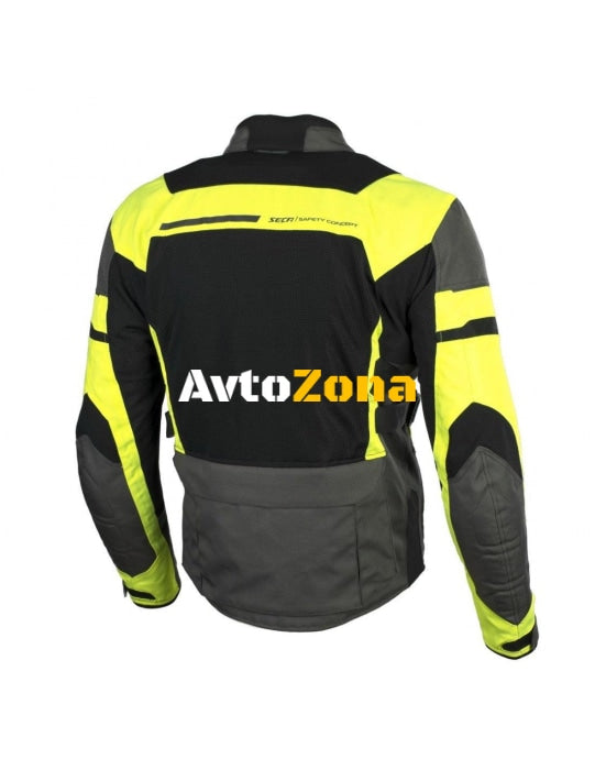 Текстилно мото яке SECA ORKAN II TITANIUM/FLUO YELLOW - Avtozona