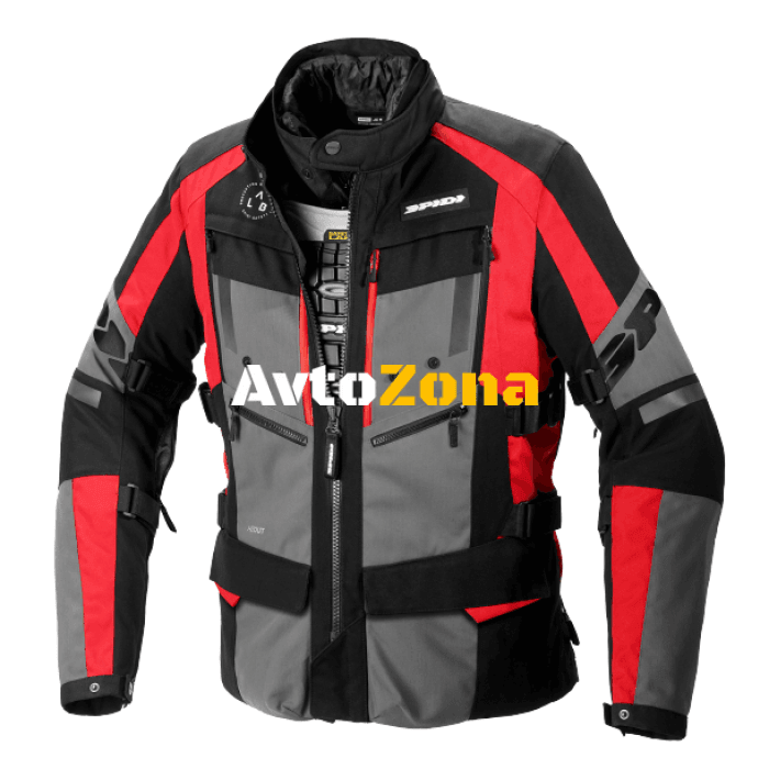 Текстилно мото яке SPIDI 4 SEASON EVO BLACK/FLUO RED - Avtozona