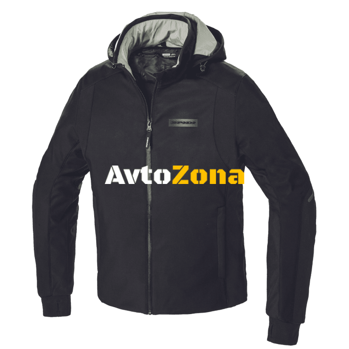 Текстилно мото яке SPIDI Hoodie Armor H2Out Black - Avtozona