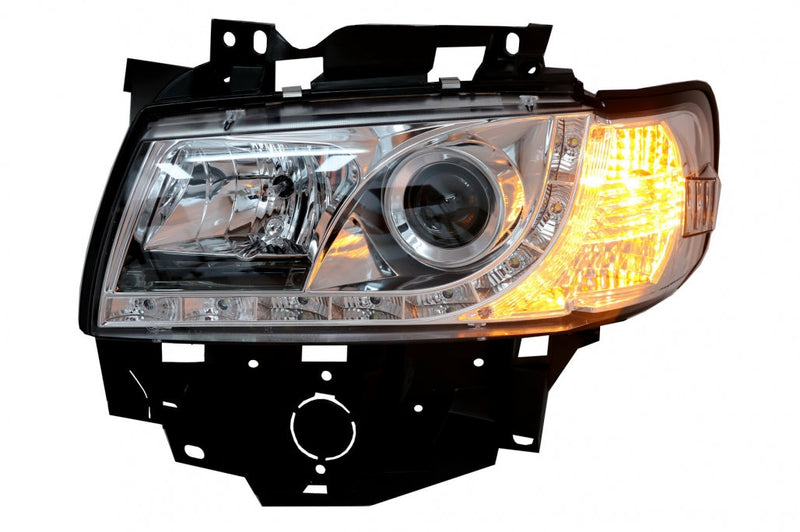 Тунинг LED DRL Chrome Фарове за VW T4 Transporter Long Nose (1996-2003) - Avtozona