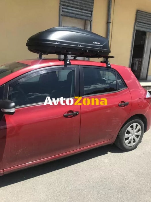 Автобокс Turino Compact 141x83x45cm с двустранно отваряне с ключ 360 литра - черен - Avtozona