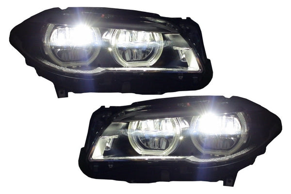 Тунинг Full LED фарове за BMW 5 Series F10 F11 (2011-2013) Angel Eyes - Avtozona