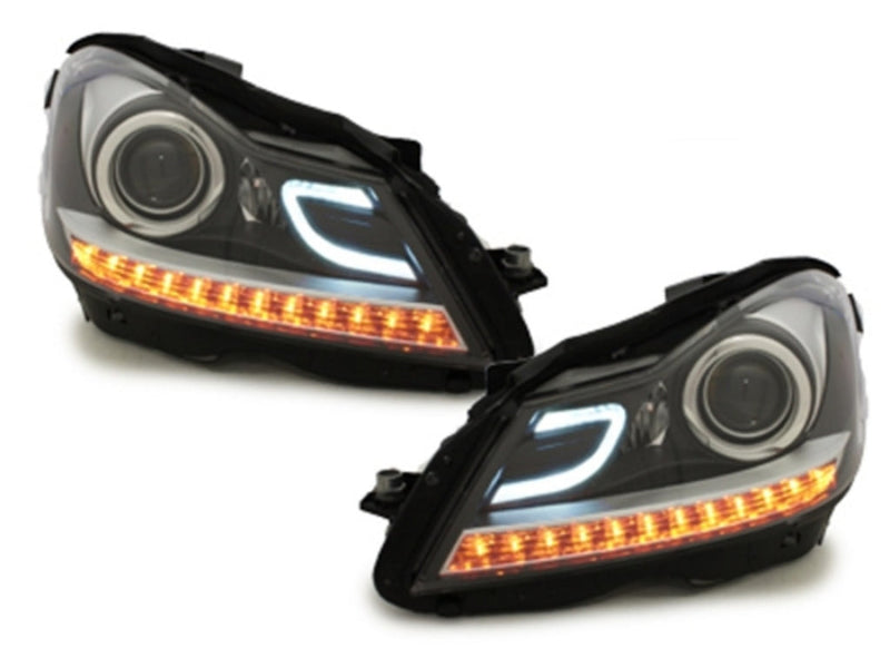 Тунинг LED DRL Фарове за Mercedes C-Class W204 S204 C204 Facelift (2011-2014) - Avtozona