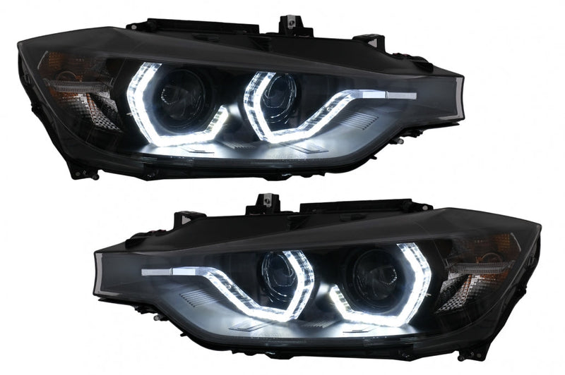 Тунинг LED Angel Eyes Фарове за BMW 3 Series F30 F31 LCI Sedan Touring (2015-2019) - Avtozona