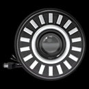 Универсален 7 инча 18см ЛЕД LED фар лампа халоген 12V-24V къси/дълги с DRL дневни светлини мигач бяло-жълто за АТВ джип мотоциклет камион