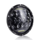 Универсален 7 инча 18см ЛЕД LED фар лампа халоген 12V-24V къси/дълги с DRL дневни светлини бяло 4000lm за АТВ джип мотоциклет камион