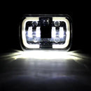 Универсалeн 5x7 инча ЛЕД LED фар лампа халоген 12V-24V къси/дълги с DRL дневни светлини мигач бяло-жълто 4800lm за АТВ джип камион трактор