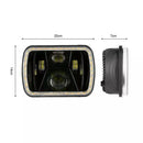 Универсален 60W ЛЕД LED фар лампа халоген 12V-24V къси/дълги с DRL дневни светлини мигач бяло-жълто 20 x 14cm за АТВ джип мотоциклет камион