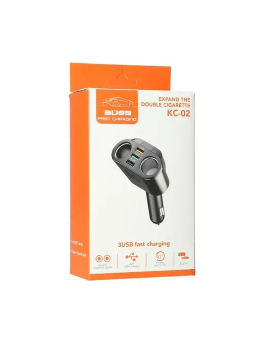 Универсален разклонител за запалка с 2 гнезда и 3 USB порта – 12V/24V - Avtozona