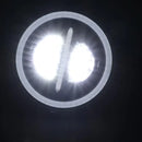 Универсален 7 инча 18см ЛЕД LED фар лампа халоген 12V-24V къси/дълги с DRL дневни светлини мигач бяло-жълто 7500lm за АТВ джип мотоциклет