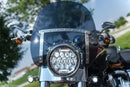 Универсален 7 инча 18см ЛЕД LED фар лампа халоген 12V-24V къси/дълги с DRL дневни светлини бяло 4000lm за АТВ джип мотоциклет камион