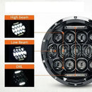 Универсален 7 инча 18см ЛЕД LED фар лампа халоген 12V-24V къси/дълги с DRL дневни светлини бяло 4000lm за АТВ джип мотоциклет камион