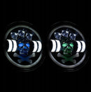 Универсален 7 инча 18см ЛЕД LED фар халоген 12V-24V къси/дълги с DRL дневни светлини