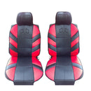 Универсални Калъфи за Предни Седалки с Масажор - Висококачествен Текстилен Материал Червено-Черно - Avtozona