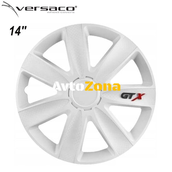 14’’ Versaco Carbon GTX Тасове за джанти- бели - 4бр. в к-т - Avtozona