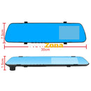 Видеорегистратор DVR 1080 FULL HD с 4’’ LCD дисплей в огледалото и камера за задно виждане и запис - Avtozona