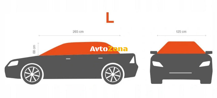 Водоустойчиво покривало полукалъф за автомобил размер L 265 cm x 125 cm сив CarPassion - Avtozona