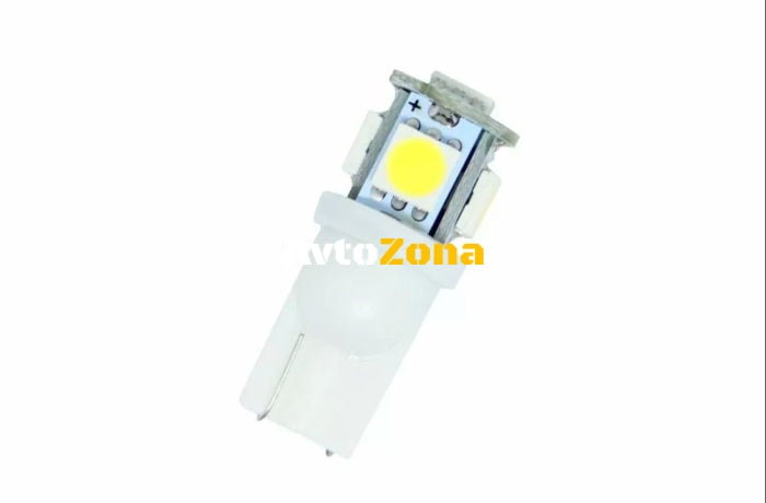 Диодна крушка Т10 с 5 SMD - 5050 Chip - Avtozona