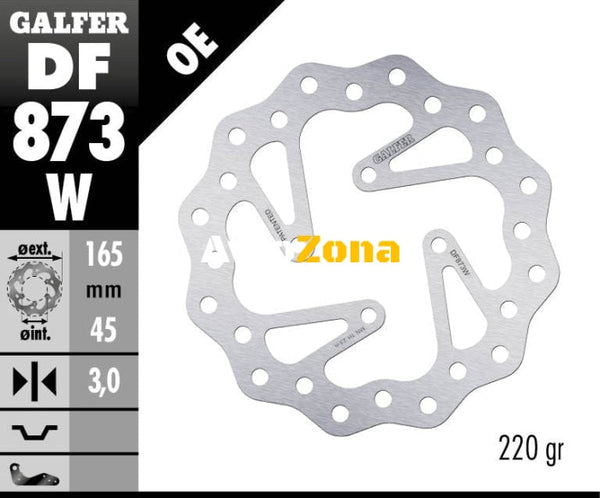 Заден спирачен диск Galfer BRAKE TRACK WAVE 165x3mm DF873W - Avtozona