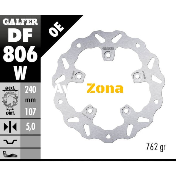 Заден спирачен диск Galfer WAVE FIXED DISC WAVE FIXED 240x5mm DF806W - Avtozona