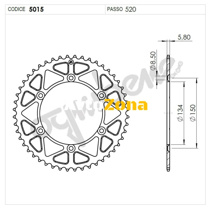 Задно зъбчато колело TROFEO 365015149 BLACK - Avtozona