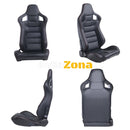 Черни спортни седалки с червен шев 2бр. в к-т - Avtozona